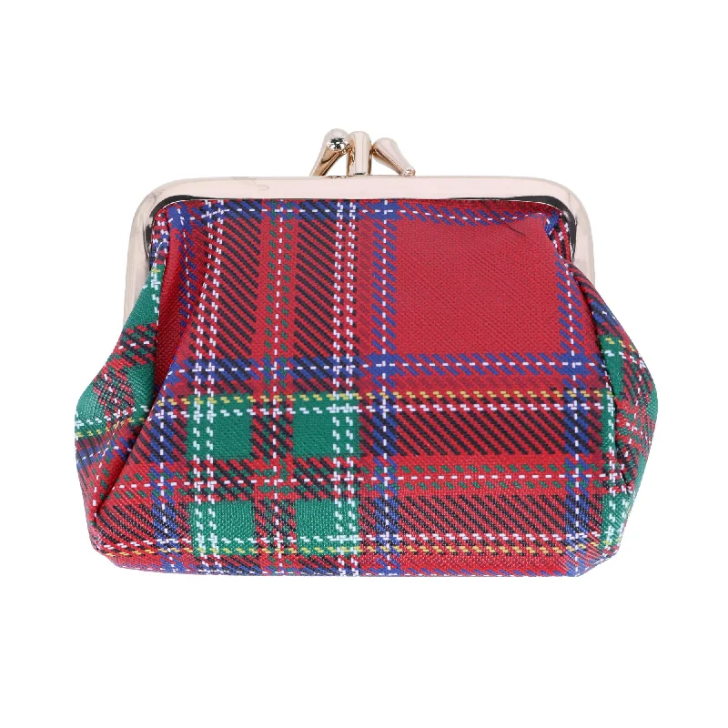 Top-rated money clips for everyday useWomen's Tartan Plaid Printed Vegan Leather Triple Frame Coin Purse Top-rated money clips for everyday useWomen's Tartan Plaid Printed Vegan Leather Triple Frame Coin Purse